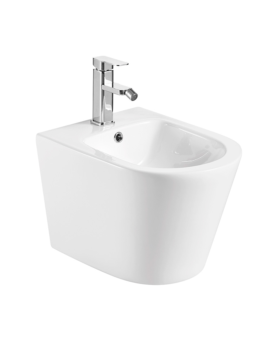 Биде подвесное AQUAme AQM2101 с переливом белое глянцевое 14000₽