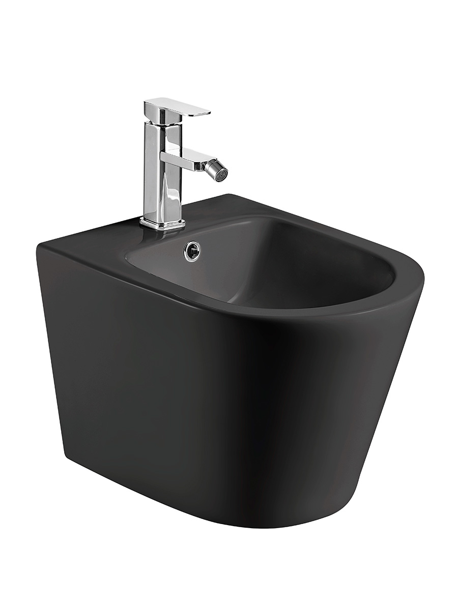 Биде подвесное AQUAme AQM2101MB с переливом черное матовое 25000₽