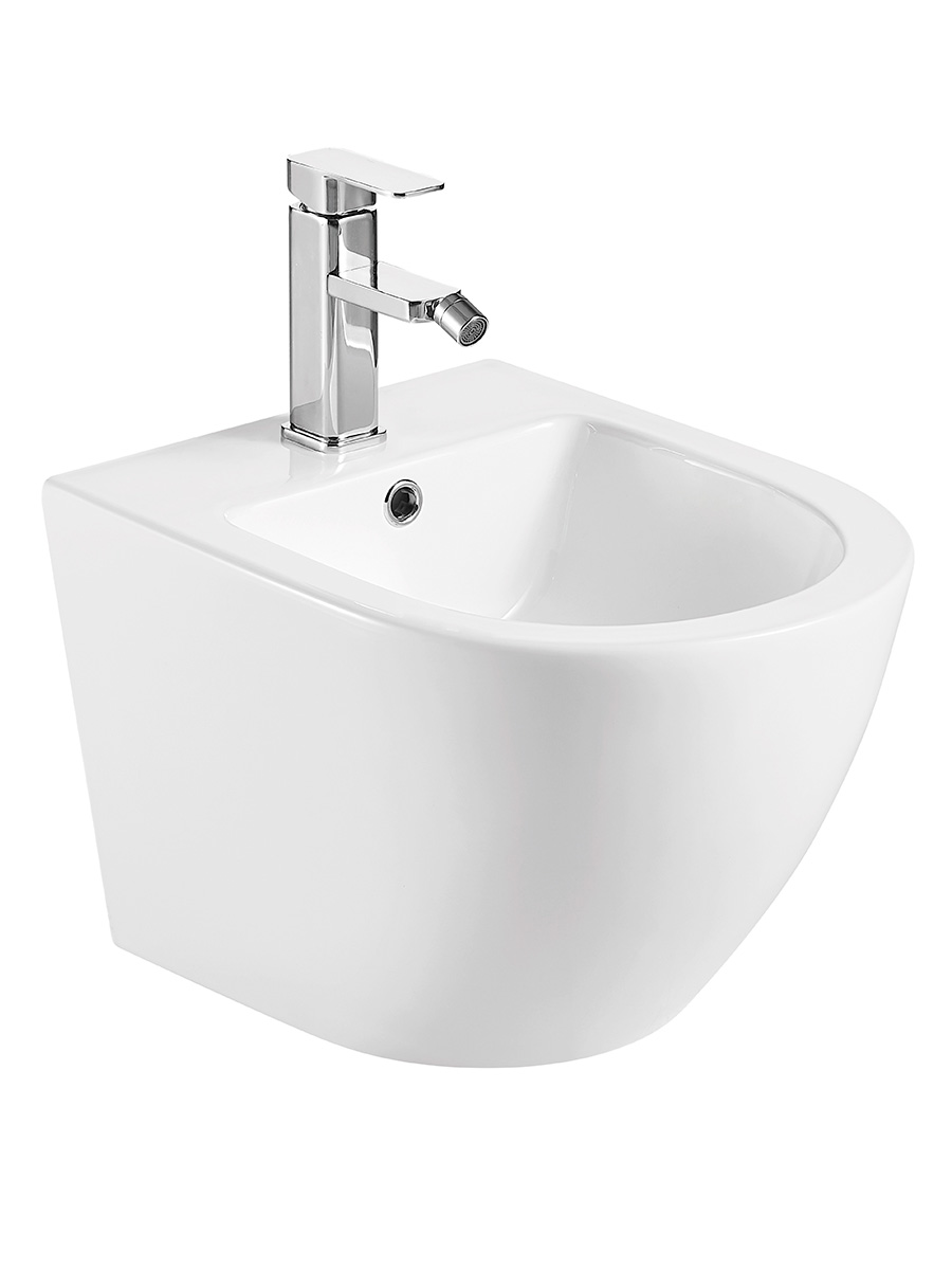 Биде подвесное AQUAme AQM2102 с переливом белое глянцевое 14000₽