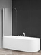 Фото Шторка для ванны AQUAme 80х140 AQM2851 стекло прозрачное, профиль хром 3