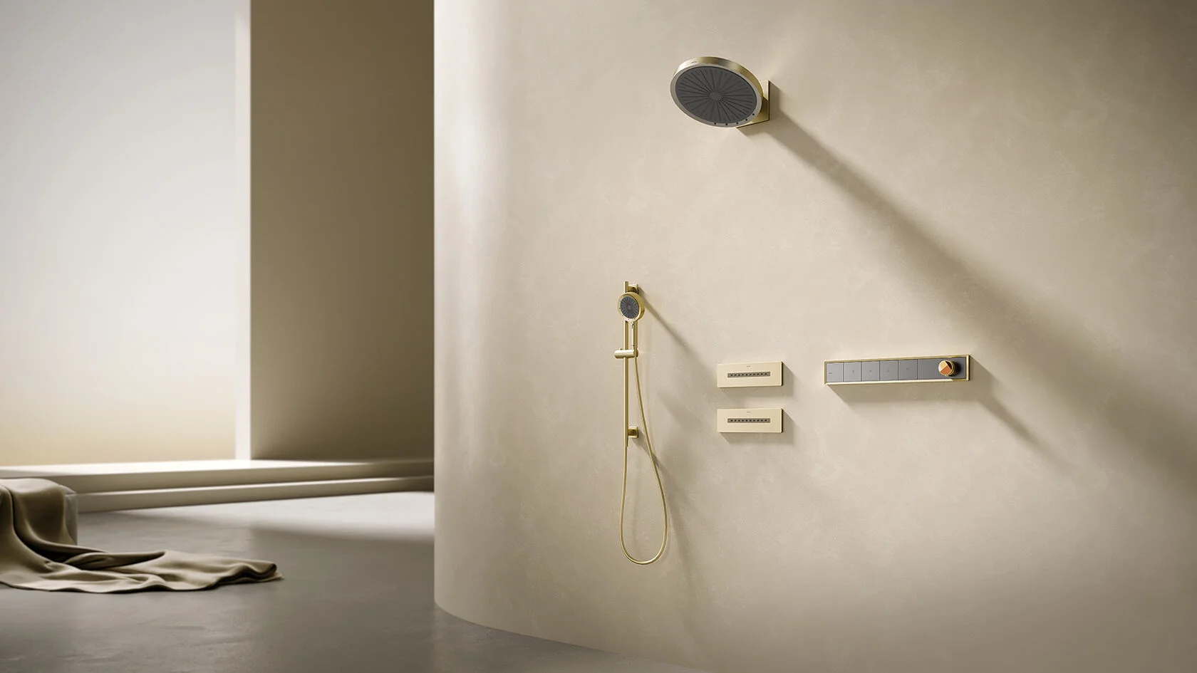 Встраиваемая душевая система ARROW ARQ14H889CG золото с термостатом 194990₽