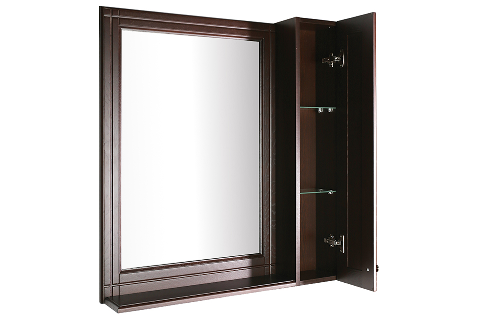 Зеркало со шкафчиком ASB-Woodline Берта 85 подвесное 10122, цвет коричневый - фото 2