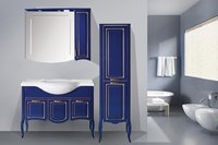 Мебель для ванной ASB-Woodline Эмили 105 синий (патина золото), напольный 11093