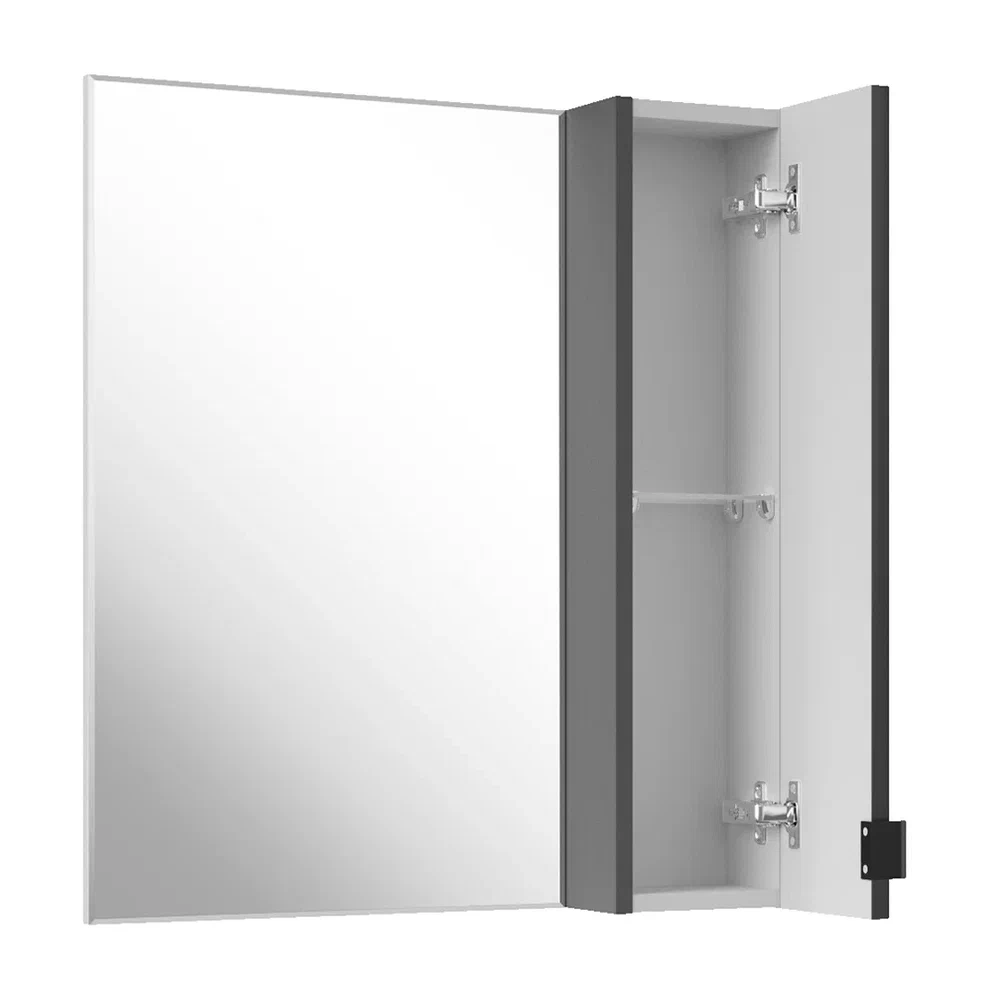 Зеркальный шкаф ASB-mebel Дора 60 см 9963 серый, цвет черный - фото 2