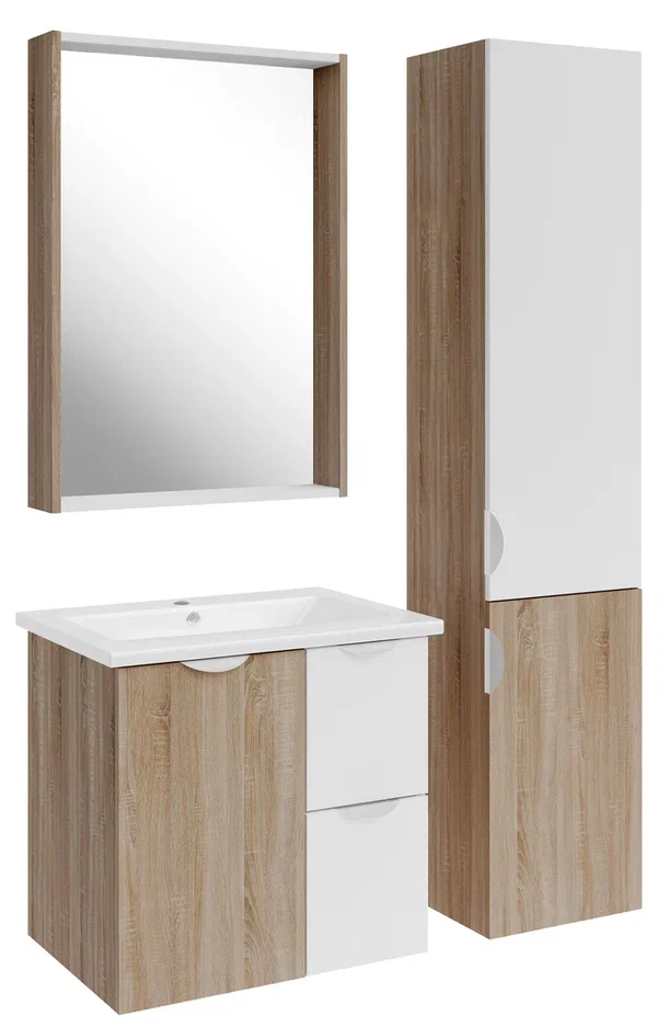 Мебель для ванной ASB-mebel Лавре 60 см дуб бардолино, белый, цвет коричневый 12130 - фото 2