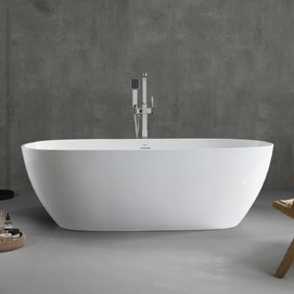 Акриловая ванна Abber 160x80 AB9263-1.6 белая, отдельностоящая