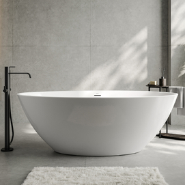 Акриловая ванна Abber 165x90 AB9249-1.6 белая, отдельностоящая