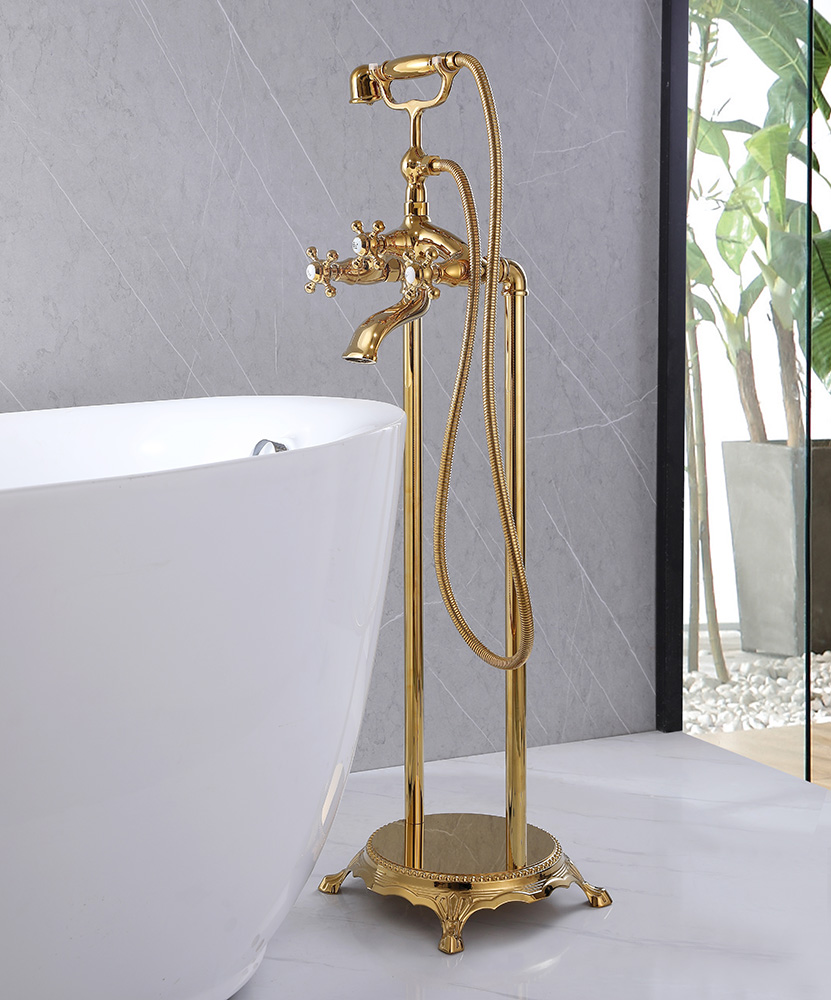 Смеситель для ванны с душем Abber Klassik AF8415G золото - фото 2