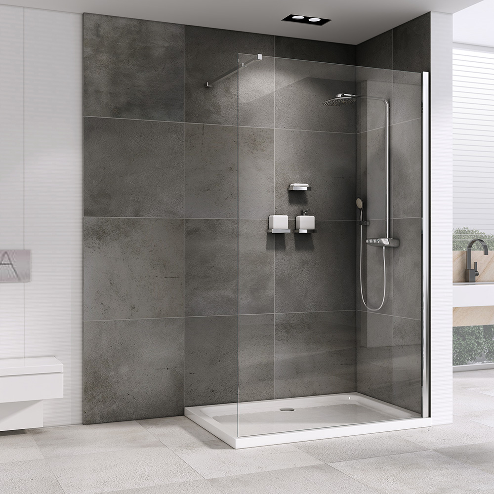 Душевая перегородка Abber Immer Offen AG61100 хром 100 см