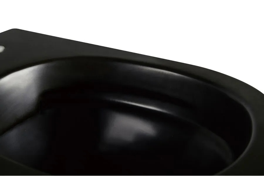Унитаз подвесной Abber Bequem AC1103MB с крышкой микролифт, черный матовый - фото 2