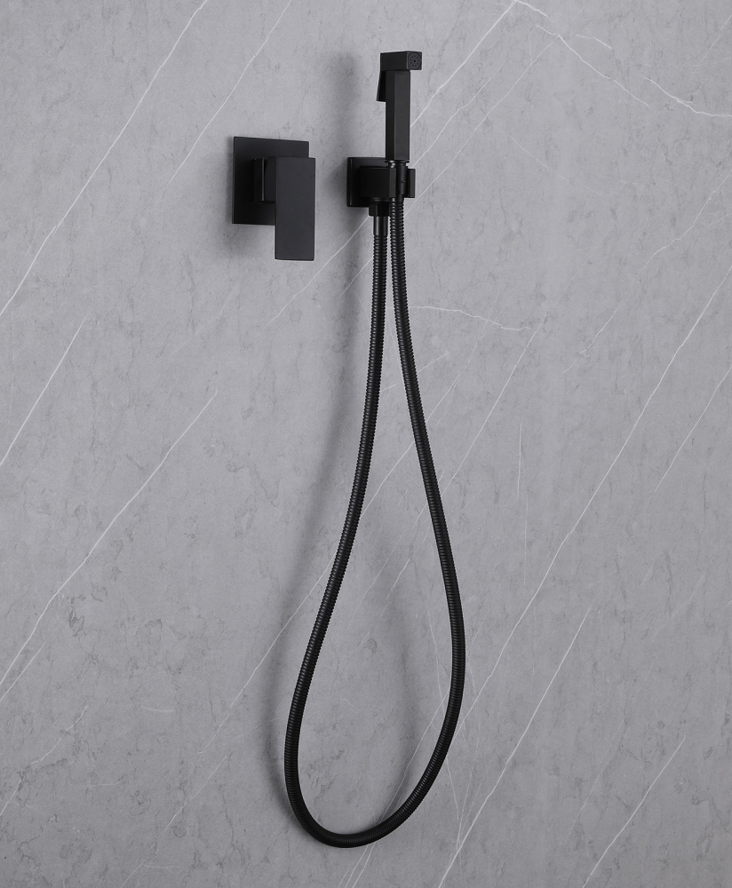 Гигиенический душ со смесителем Abber Daheim AF8225B черный матовый - фото 3