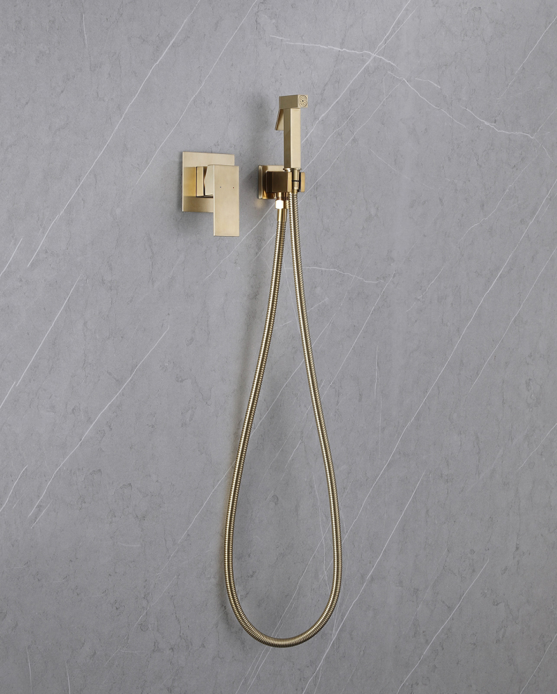 Гигиенический душ со смесителем Abber Daheim AF8225G золото матовое - фото 3