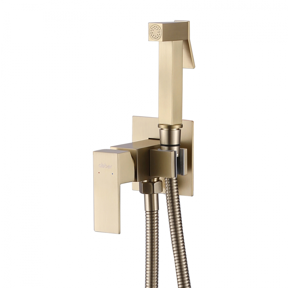 Гигиенический душ со смесителем Abber Daheim AF8226G золото матовое - фото 2