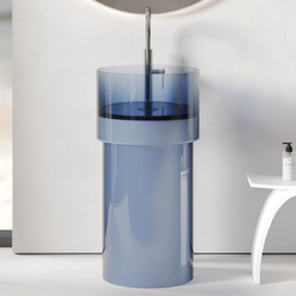 Раковина напольная Abber Kristall 45 см AT2701Saphir синяя