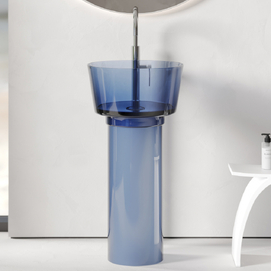 Раковина напольная Abber Kristall 45 см AT2702Saphir-H синяя