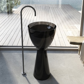 Раковина напольная Abber Kristall 45x45x90 см AT2703Onyx черная