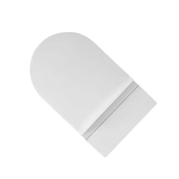 Унитаз подвесной Abber Bequem AC1105P с крышкой микролифт, белый с импульсным смывом, цвет хром - фото 3
