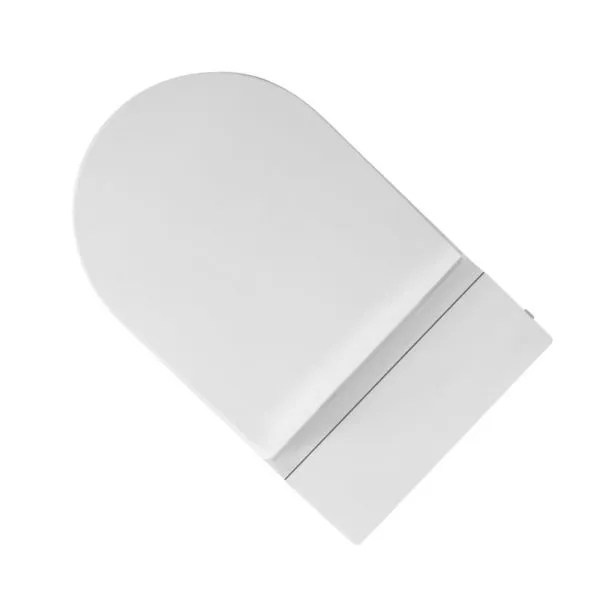 Унитаз подвесной Abber Bequem AC1106P с крышкой микролифт, белый с импульсным смывом, цвет хром - фото 5