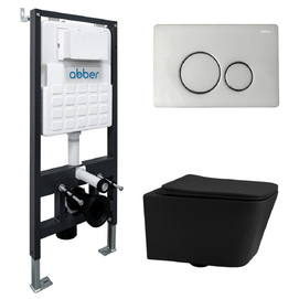Комплект подвесного унитаза с инсталляцией Abber Rechteck AC1201MB-AC0105-AC0121
