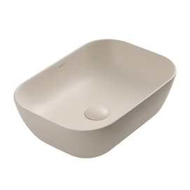 Раковина накладная Abber Rechteck 46 см AC2200MBE светло-бежевая матовая