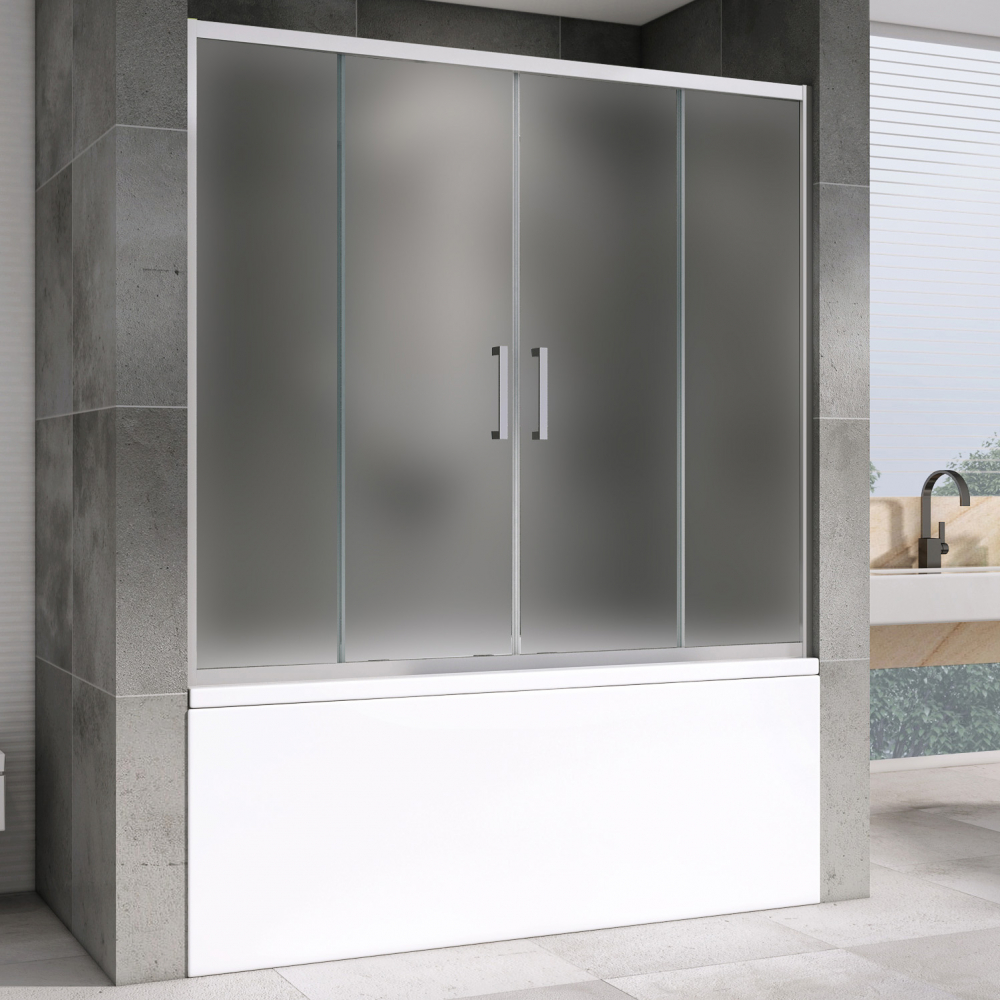 Шторка для ванны Abber Schwarzer Diamant 150x140 AG57150M стекло матовое профиль хром 25330₽