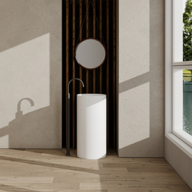 Раковина напольная Abber Stein 40 см AS2516 белая матовая