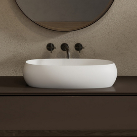 Раковина накладная Abber Stein 58 см AS2632 белая матовая