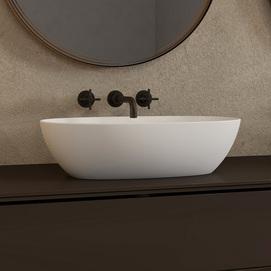 Раковина накладная Abber Stein 56 см AS2636 белая матовая