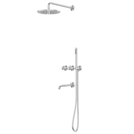 Встраиваемая душевая система Abber Wasser Kreis 316 AF8150BST скрытого монтажа с изливом, термостат, брашированная сталь