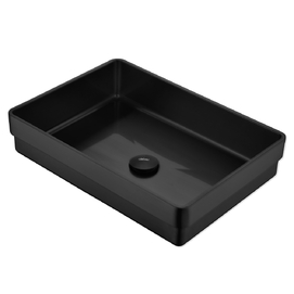 Раковина встраиваемая сверху из нержавеющей стали Abber Wasser Kreis 51x36x12 AF2401MB черная матовая, с донным клапаном