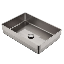 Раковина встраиваемая сверху из нержавеющей стали Abber Wasser Kreis 51x36x12 AF2401SP сатин, с донным клапаном