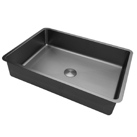 Раковина встраиваемая снизу из нержавеющей стали Abber Wasser Kreis 52x37x12 AF2402GM оружейная сталь, с донным клапаном