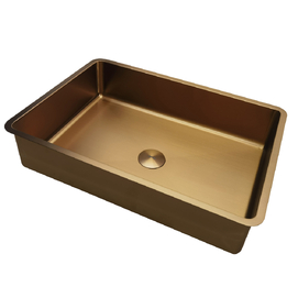 Раковина встраиваемая снизу из нержавеющей стали Abber Wasser Kreis 52x37x12 AF2402MRG розовое золото матовое, с донным клапаном