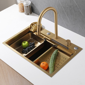 Кухонная мойка Abber Wasser Kreis 68 см AF2194G матовое золото