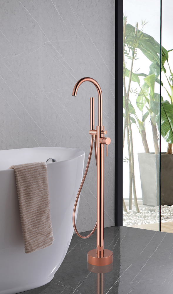 Напольный смеситель для ванны Abber Wasser Kreis AF8115RG с душем, розовое золото - фото 2
