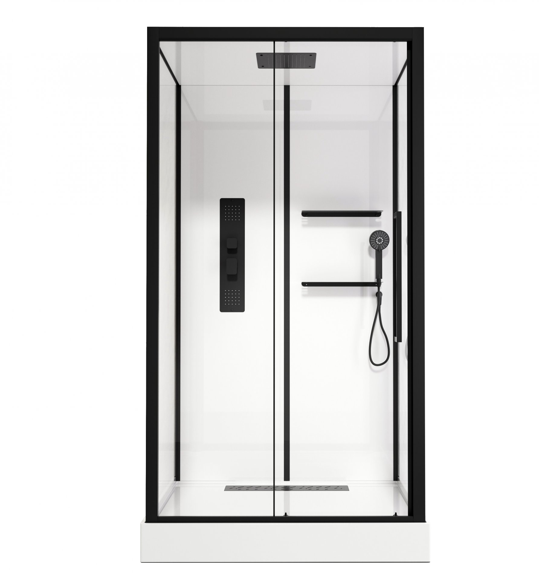 Душевая кабина Acquazzone Viktoria 115х90 115SL BLACK стекло прозрачное профиль черный 108000₽