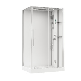 Фото Душевая кабина Acquazzone Viktoria 120SL CHROME без пара, 120х90 стекло прозрачное, профиль хром