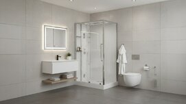 Фото Душевая кабина Acquazzone Viktoria 120SL CHROME без пара, 120х90 стекло прозрачное, профиль хром