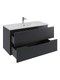 Фото Тумба с раковиной Agger Свит 102 см SWE1000ETBL-31000W подвесная, цвет черный матовый 3