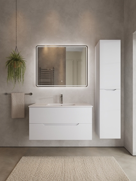 Фото Тумба с раковиной Agger Свит 102 см SWE1000ETWH-31000W подвесная, цвет белый матовый