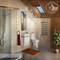 Гарнитур для ванной комнаты Акватон Эклипс 46 М эбони светлый L