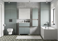 Мебель для ванной Aquaton Форест 75 см с дверцами и ящиком, дуб Рошелье, сумеречный голубой