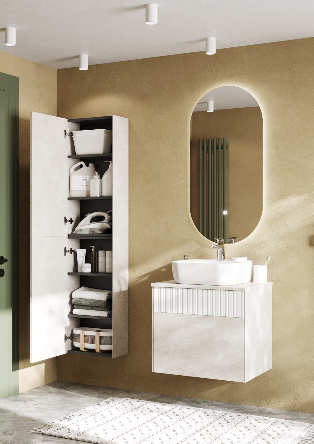 Мебель для ванной Акватон Марбл 60 см слэйт, цвет серый 1A276101MH4C0 - фото 2