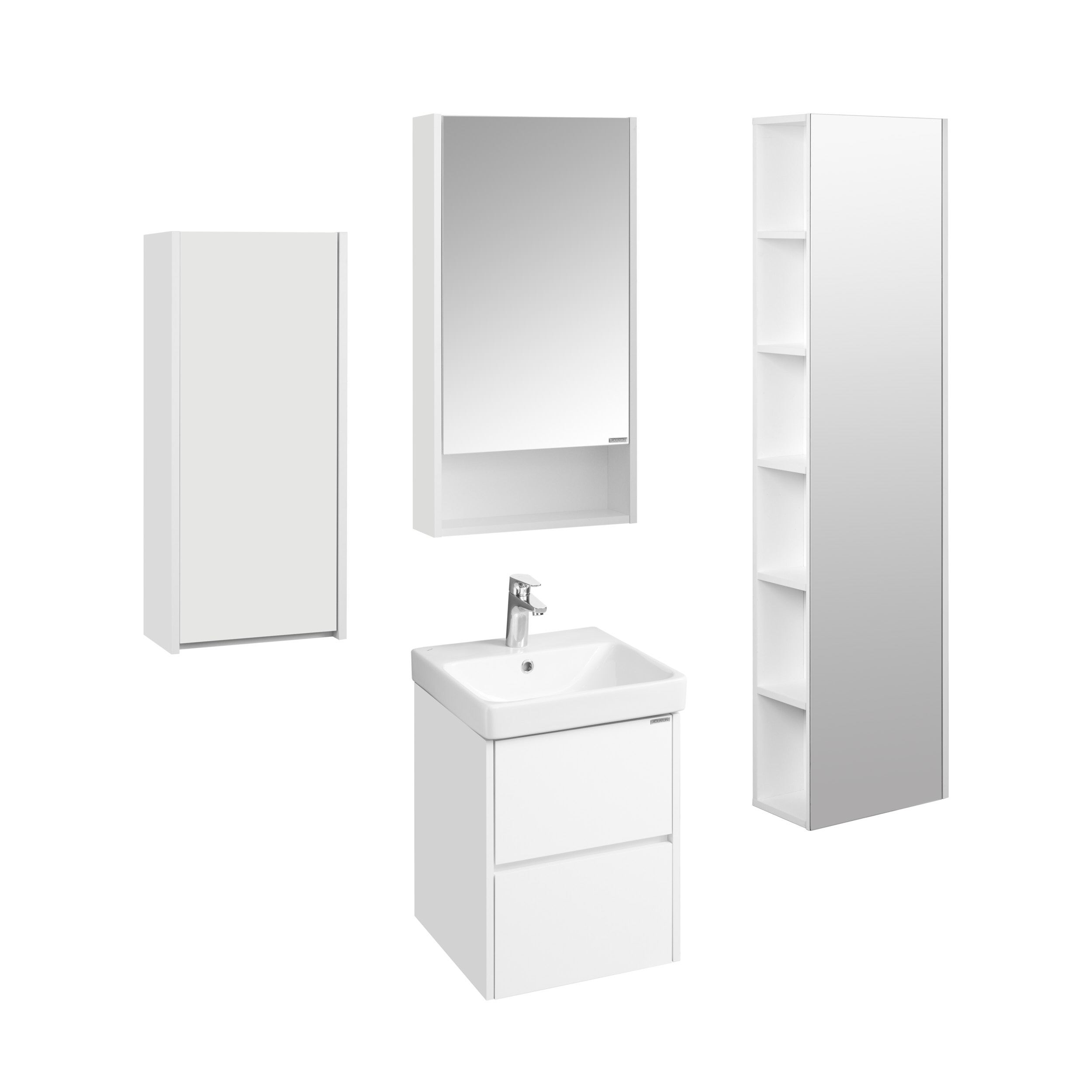 Зеркальный шкаф Акватон Сканди 45 см 1A252002SD010 белый, цвет хром - фото 5