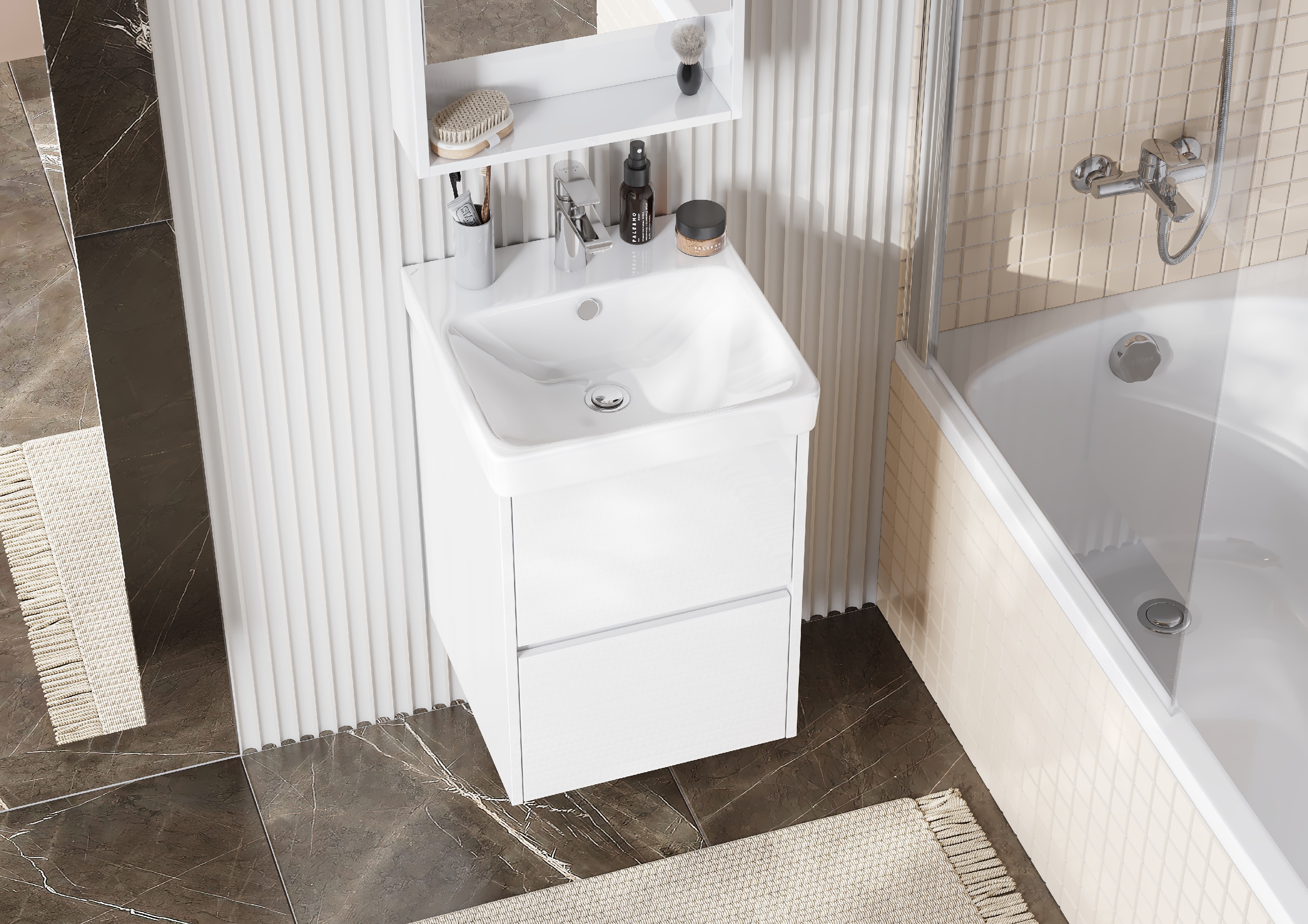 Мебель для ванной Акватон Сканди 45 см белая, цвет белый 1A251601SD010 - фото 2