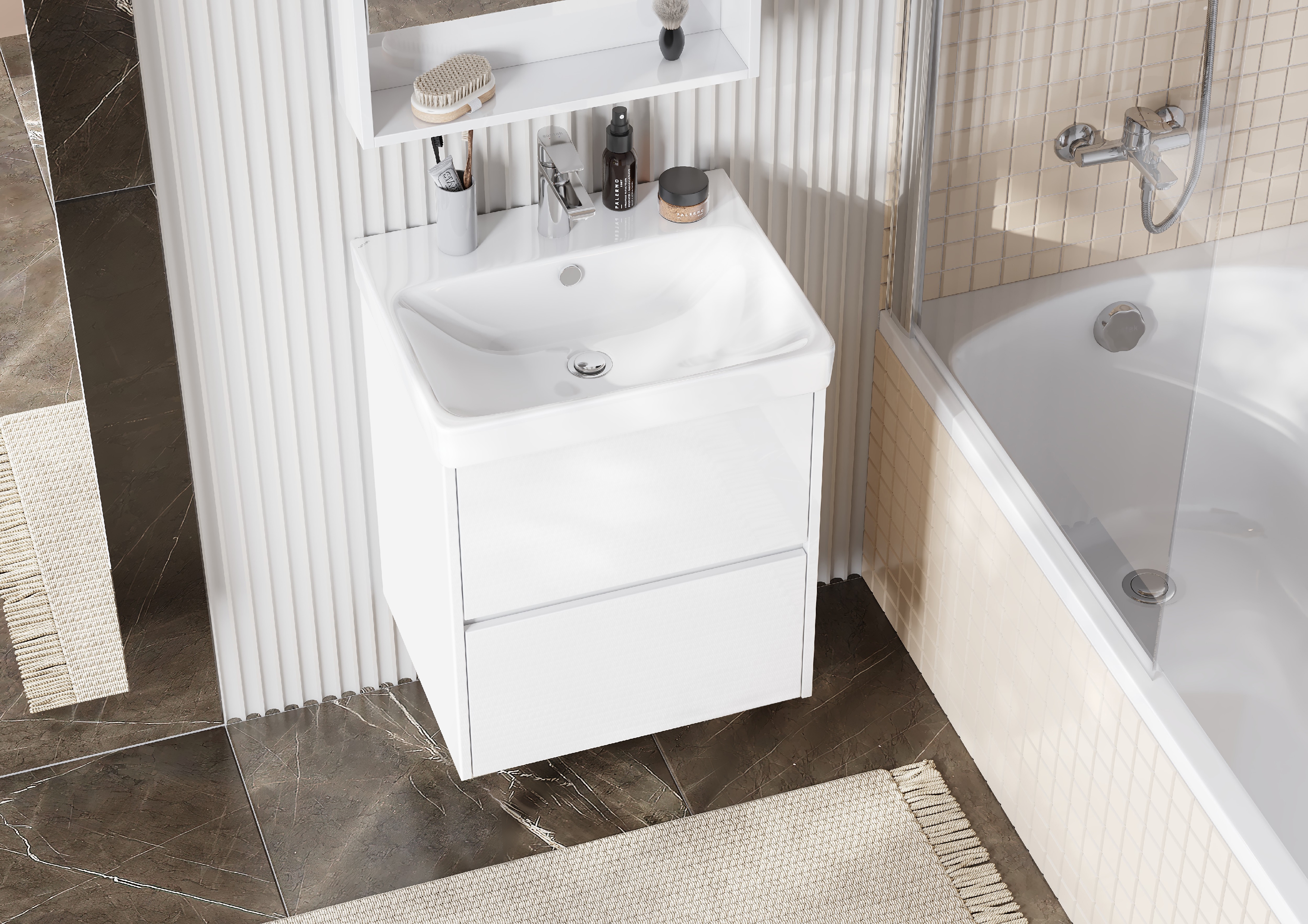 Мебель для ванной Акватон Сканди 55 см белая, цвет белый 1A251701SD010 - фото 2