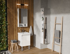 Мебель для ванной Акватон Сканди Doors 45 см белая глянцевая, матовая