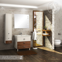 Мебель для ванной Акватон Стамбул 85 М эбони темный