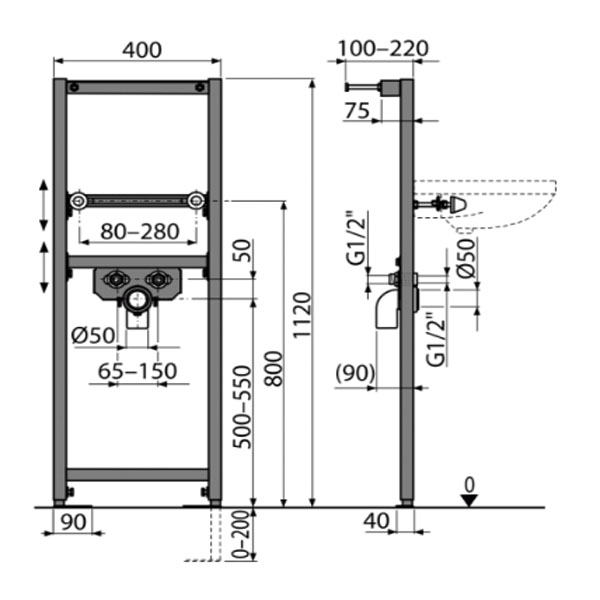 Инсталляция Alcaplast A104/1120 A104/1120 A104/1120 - фото 2