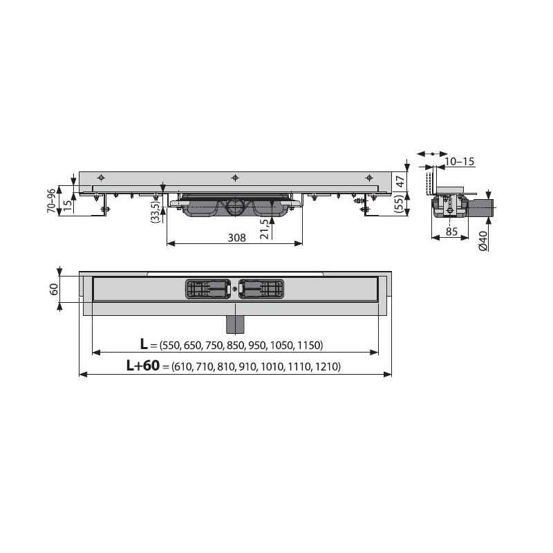 Душевой трап Alcaplast APZ104-550 - фото 6